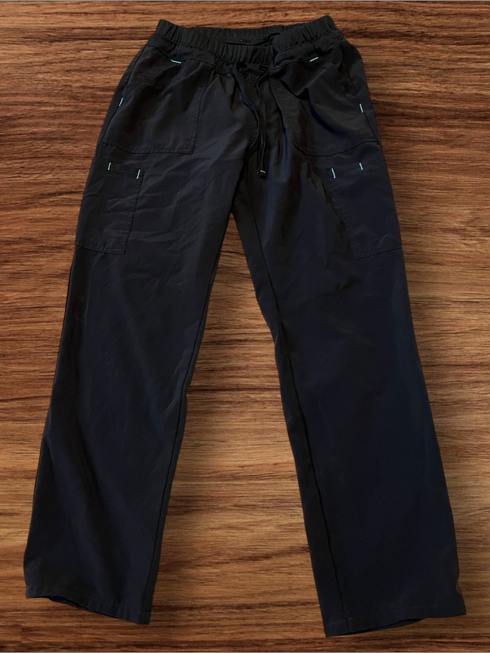 ☑️ Scrubstar Black Cargo Scrub Pants Drawstring Waist Size S/CH